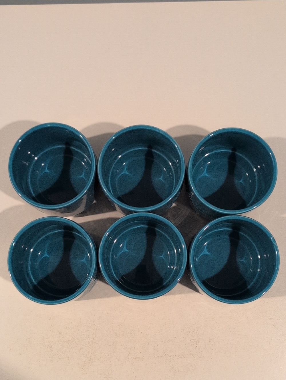 Set Of Six Ceramic Cruzan Rum Stackable Turquoise Tiki 10 Ounce Mugs - Picture 12 of 16